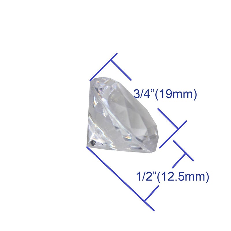 Welmatch Clear Acrylic Diamond Vase Fillers 1 Pound - 240 pcs 3/4 Inch Wedding Party Event Banquet Birthday Decoration Crystals Gem Table Scatters (Clear, 240 pcs) - Image 2